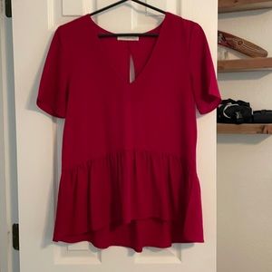 Red peplum top